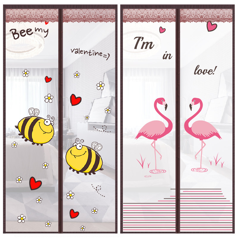 Magic sticker anti-mosquito door curtain Summer home magnetic yarn door partition window screen magnet self-suction anti-fly mosquito net free of punch