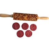 Новая ретро -резолизм с рисункой печать катящейся булочка с цветочным флип -сахарной бисквитной пирог с лапшой рождественская пекарня