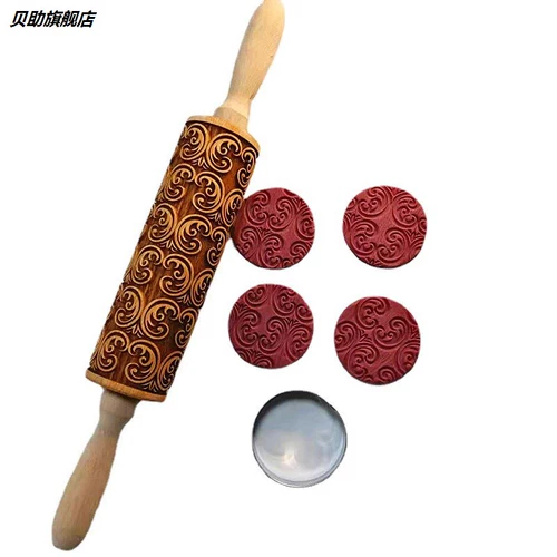 Новая ретро -резолизм с рисункой печать катящейся булочка с цветочным флип -сахарной бисквитной пирог с лапшой рождественская пекарня