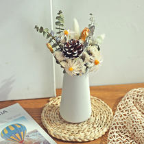 Dried flowers real flowers living room ornaments Air-dried natural small daisies bouquet wheat ear decoration rose Eucalyptus light luxury decoration