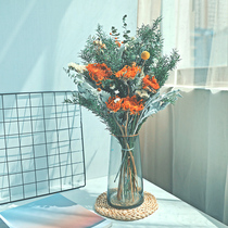 Sunflower natural air-dried cotton bouquet ins ornaments Real flower home decoration decoration photography dried flower props vase