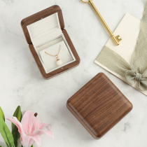 Solid wood retro jewelry collection box ring earnailbracelet necklace pendant handbag packaging box walnut wood