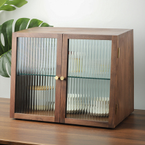 Walnut Solid Wood Table Factory Meal Cabinet in the Old Edge Cabinet Coffee Cup Tea Cabinet