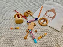 LJLT125 Menbeile newborn baby four-piece wooden toys set 0-3 months