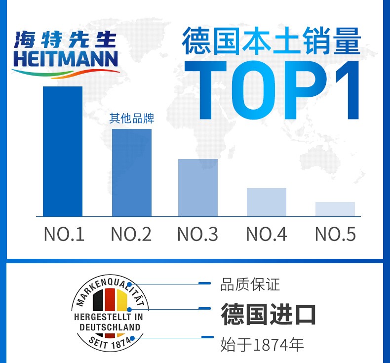 德国进口 HEITMANN 海特先生 三合一洗衣机槽清洗剂 250ml 双重优惠折后￥19包邮