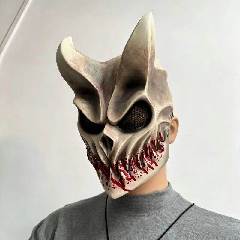 Halloween Mask Grim Reaper Dark Son with Movable Mouth Pvc Russian Death Metal Band Mask Dance Props