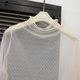 ເສື້ອຜ້າແຟຊັ່ນຍີ່ປຸ່ນ lace mesh top bottoming shirt for women