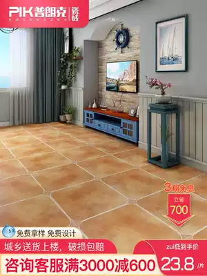Tile Antique brick 600x600 Floor tiles Living room bedroom Matte American retro kitchen Mediterranean floor tiles