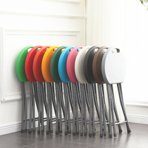 High stool foldable plastic small stool 200kg strong dining table can be stored in small apartment type