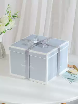 Nordic birthday cake box packaging carton batch 6 8 10 12 Inch Single layer square net red custom hair
