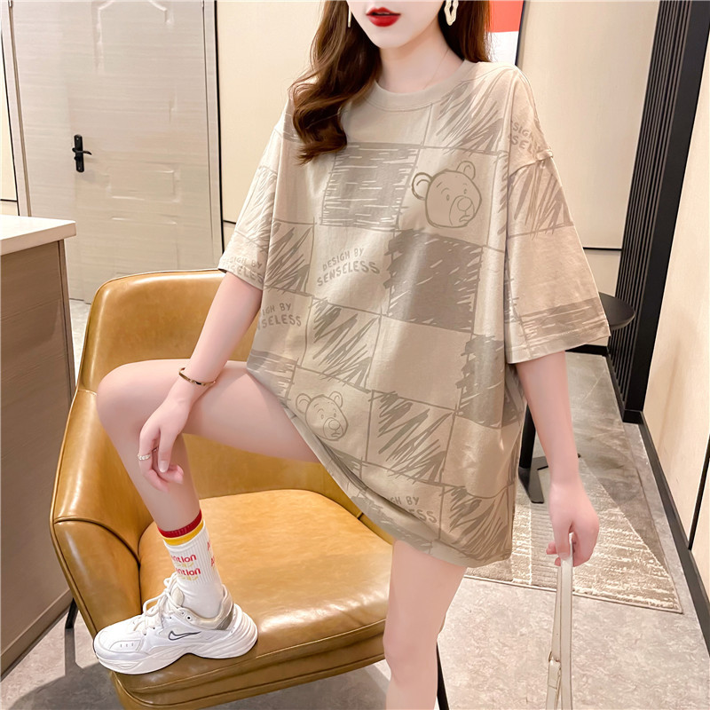 New 2026 Summer Korean Style Loose Mid-Length Oversized European Fashion Top Trendy Hong Kong Style Super Popular Short-Sleeve T-Shirt New 2026 Summer Korean Style Loose Mid-Length Oversized European Fashion Top Trendy Hong Kong Style Super Popular Short-Sleeve T-Shirt