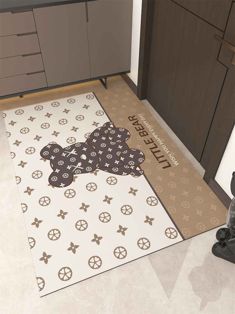 Tide brand leather entry door mat household non-slip mat door mat entry door PVC wipe-free cut carpet
