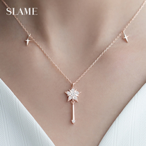 999 Sterling Silver Meteor necklace female summer Korean version of temperament Net red choker niche design Wild give girlfriend gift