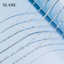 999 sterling silver necklace female summer choker 925 foot silver chain without pendant neck chain 2021 new simple single chain