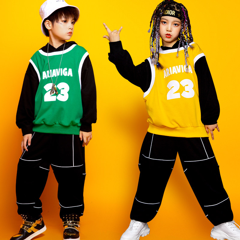 Children's performance clothing hiphop hip-hop hip-hop suit boys performance clothing girls dance tide clothing tide brand fashion