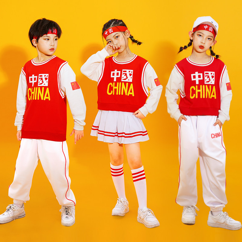 Children's cheerleading costumes group Chinese style costumes Elementary School Games opening ceremony class uniforms chorus costumes