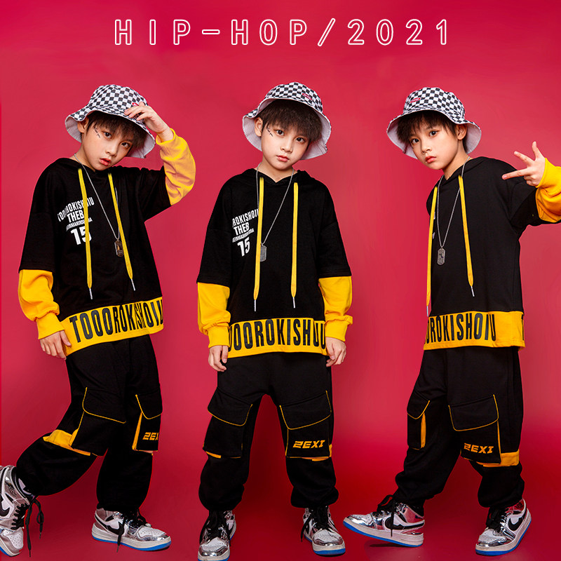 Children's performance clothing hip-hop trendy clothing cool drum performance clothing boys hiphop hip-hop children's clothing women's tide brand