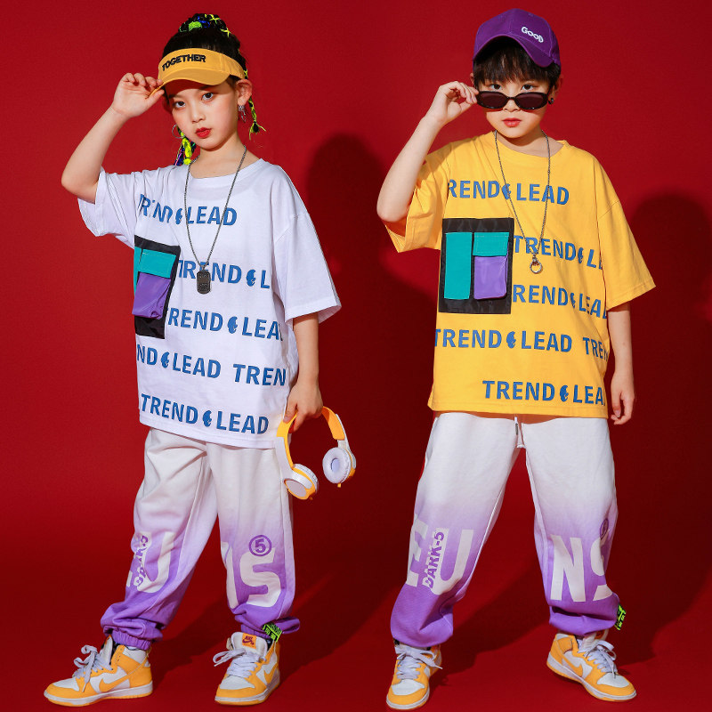 Primary school students performance clothing children's performance clothing boys hip-hop hip-hop suit girls jazz dance tide clothing tide brand