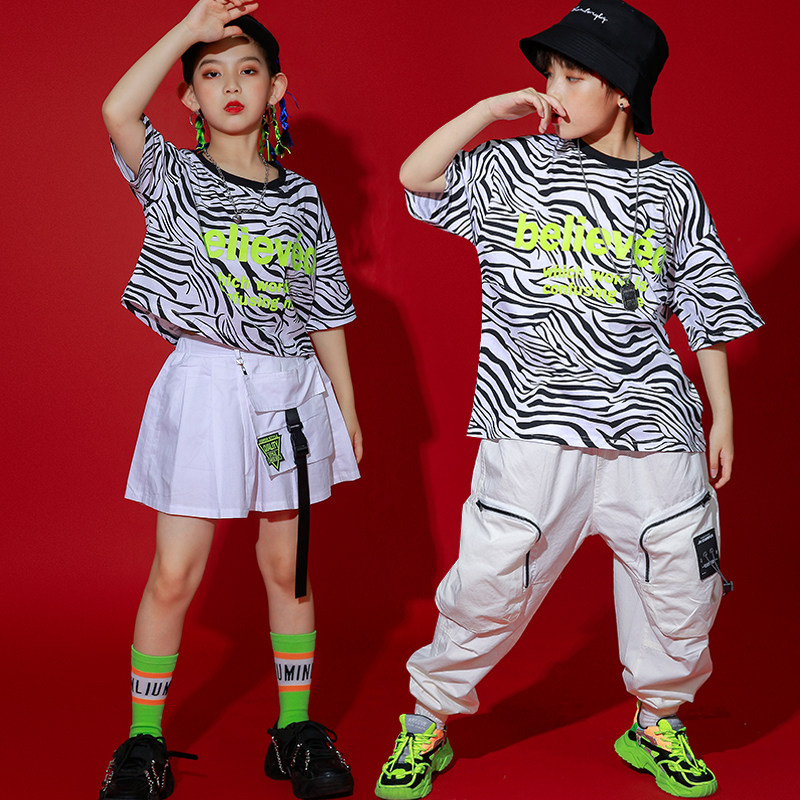 Children's performance clothing hip-hop suit male hip-hop tide girl jazz children's clothing tide brand performance clothing drum tide clothing