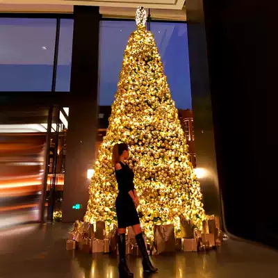 Orange Christmas Day decoration 4 6 8 10 meters large luxury Christmas tree package hotel shopping mall decoration decoration