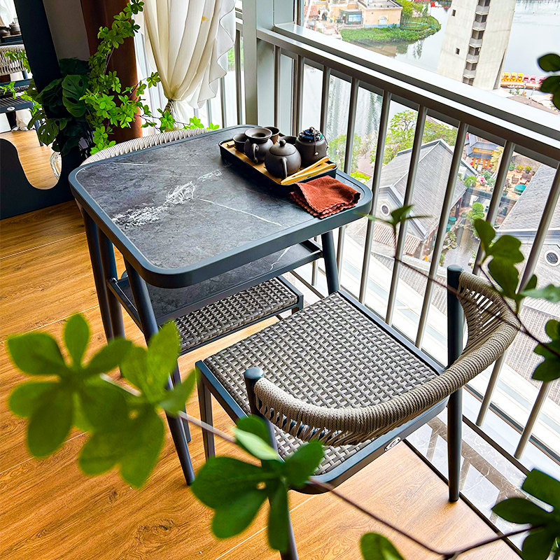 Balcony Small Table And Chairs Three Sets Casual Rattan Chair Chair Modern Minima Cool Terrace Tea Table Balcony Tea Table And Chairs Combo-Taobao