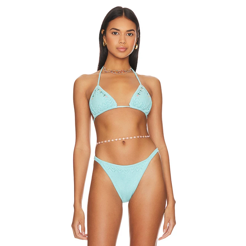 Frankies Bikinis x Guizio Tide Knit топ купальника, бюстгальтеры