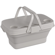 Outdoor tableware storage bag kitchen box camping picnic basket barbecue cooker folding basket portable cutting board table set