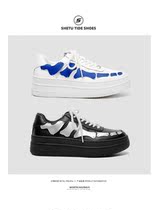 Shetu Shetu small crowdmens shoes Air Force One small white shoes thick bottom heightening sports casual shoes white board shoes men