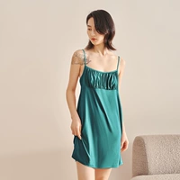 Ночная рубашка на подтяжках-Янгмей зеленая