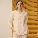 Коралловая бархатная демисезонная пижама, утепленное термобелье, фланелевый комплект