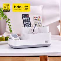Living room tea table desktop remote control containing box office debris pen holder storage box cosmetic mouth red makeup case