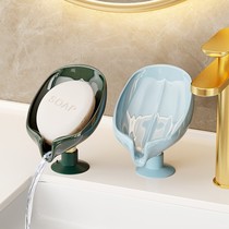 Soap box punch-free suction cup bathroom soap rack household creative drain rack tray storage