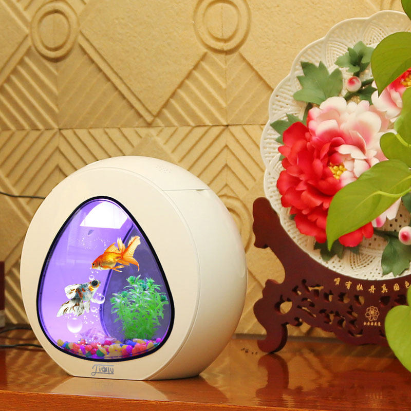 Fish tank aquarium living room mini small desktop creative ornamental goldfish tank office ecological lazy fish tank
