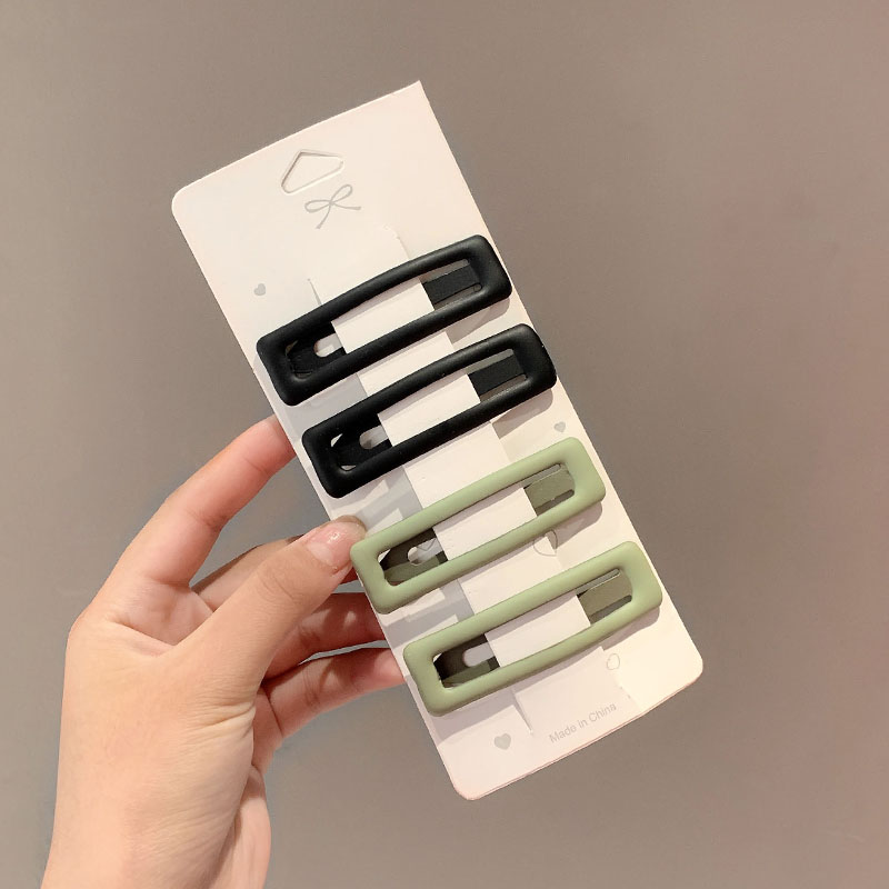 images 12:Grinding bb clip summer head spoonted hair clip on the side of the child Liu Hai exquisite small side grid red hair card headdress woman