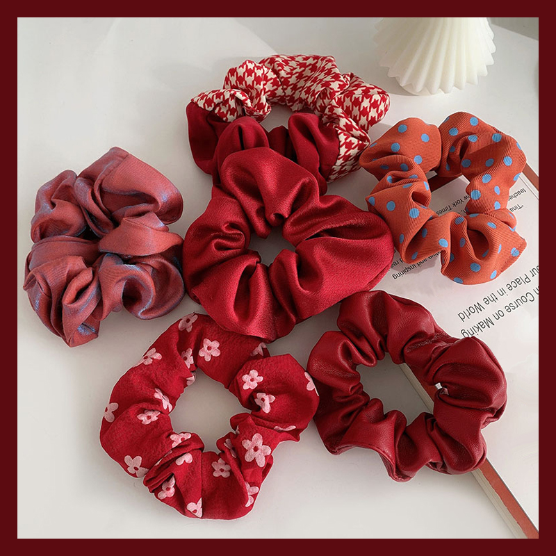 Red hair ring, large intestine ring, cute and simple hair ring, Korean net red ins, hair band, hair accessories, female