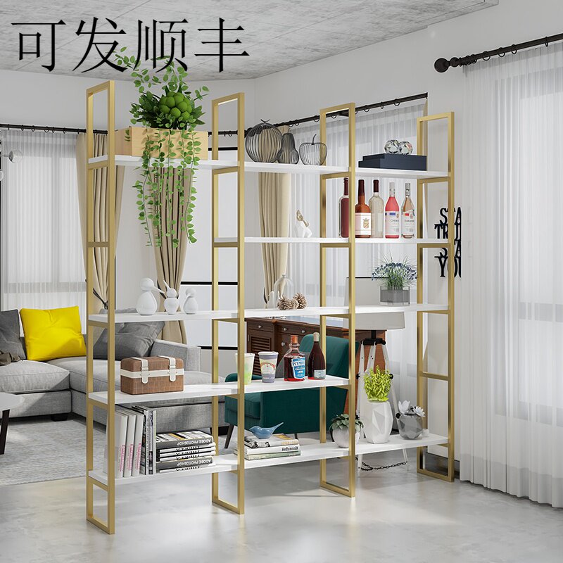 Vine Iron Process Nordic Ins Wind Iron Art Shelf Bookshelf Partition Living Room Floor Net Red Medecine Shop Cosmetics