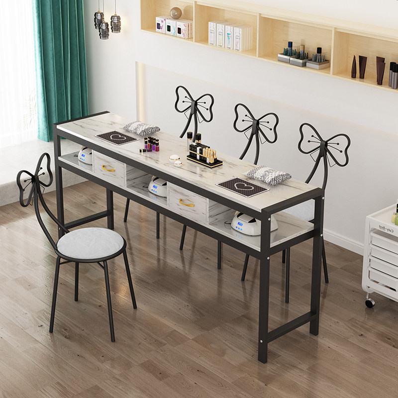 Nail tables and chairs suits special economy type net red simple single double nail table nail table easy processing