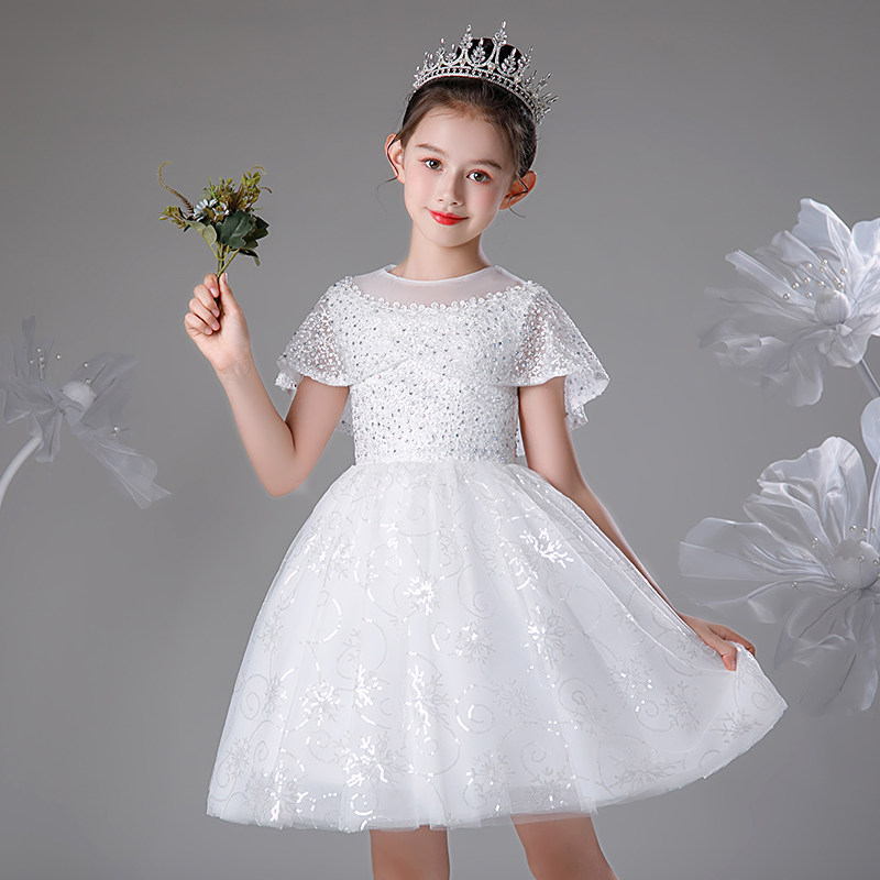 High-end children's dress princess dress Western style girl birthday flower girl wedding dress small host piano June 1 costume