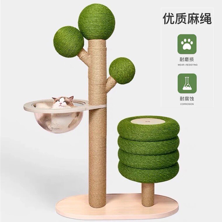 Large cat climbing cactus cat grabbing plate kitty Jumping Bench Grinding Claw Pillar Cat and Cat Grabbing Posts with Pendulum Pieces decorations-Taobao