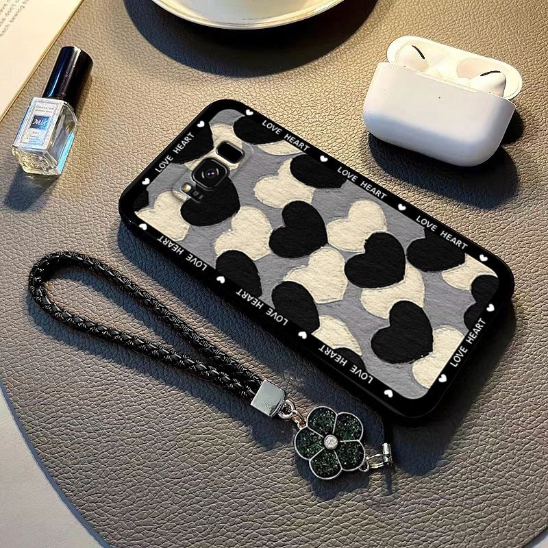 Suitable for Samsung S8+ Phone Case, Oil Painting Heart Design, New S8 Silicone Plus Anti-Drop Full Protection Cover, Smg9500 for Men, Samsungs for Women, 9550 Plus, Samsung Internet Celebrity Sm Soft g Back Cover