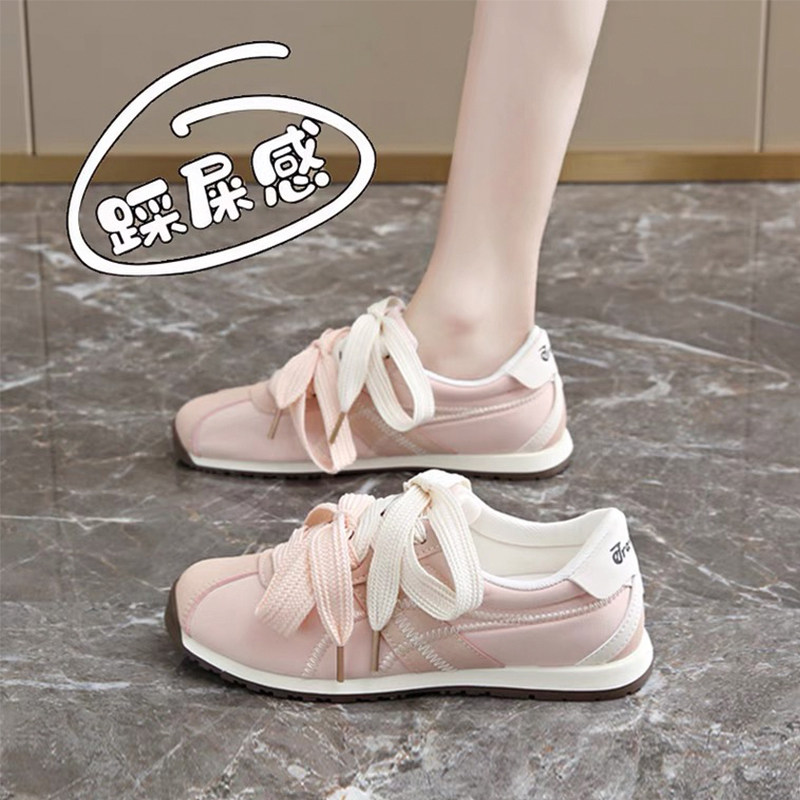 Niche Ballet-Style Student Training Shoes for Women, 2025 Winter New Breathable Pink Sneakers, Maternity Sports Cloth Shoes
