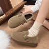 Fleece-Lined Full-Wrap Retro Birkenstock Shoes for Women, Winter 2025 New Slip-On Loafers, Furry Cotton Shoes, Warm Snow Boots