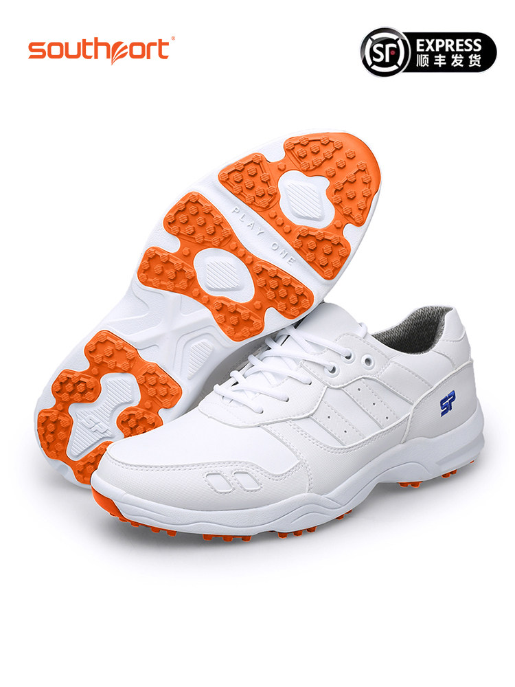 Southport Xiushibao Golf Men's Shoes Waterproof Breathable No Nails Professional Golf White Sneakers Men