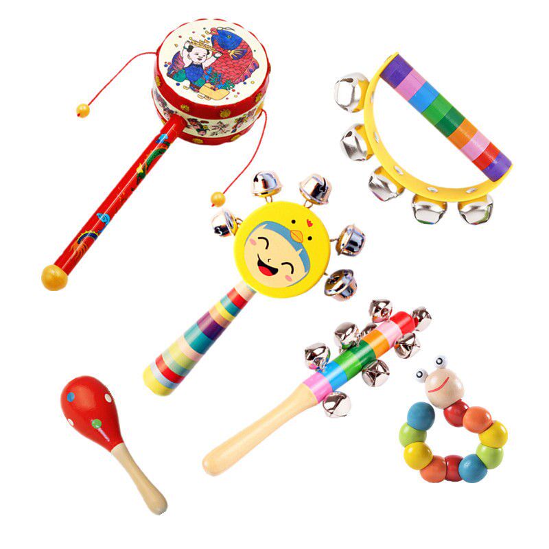 Newborn baby sand hammer rattle early education educational hand bell baby grasping training toys 0-6-8-12 months infants