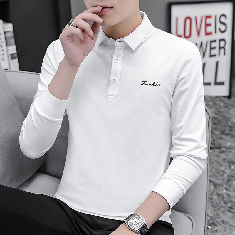 Pure cotton turtlenecks polo shirt male long sleeve 2022 new spring and autumn season men's T-shirt Laurynma ball inside lap of the undershirt