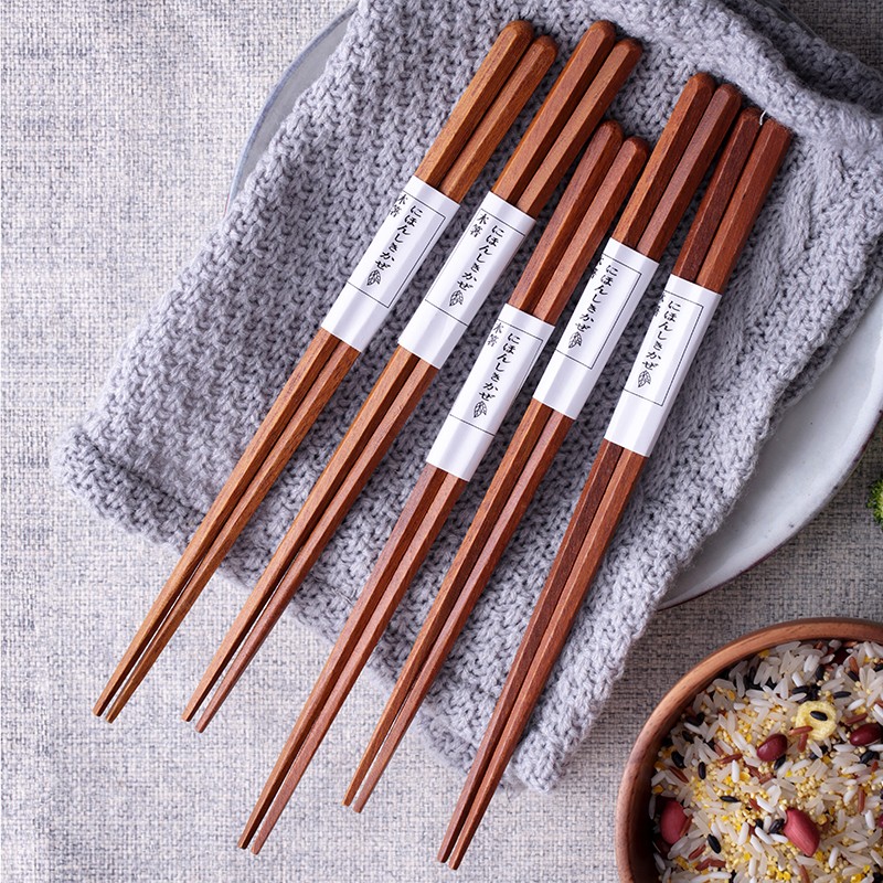 Half Things Living Wood Chopsticks Home Upscale Day Style Pointed Chopsticks Solid Wood Mildew Proof Non-slip Iron Wood Chopsticks Public Chopsticks-Taobao