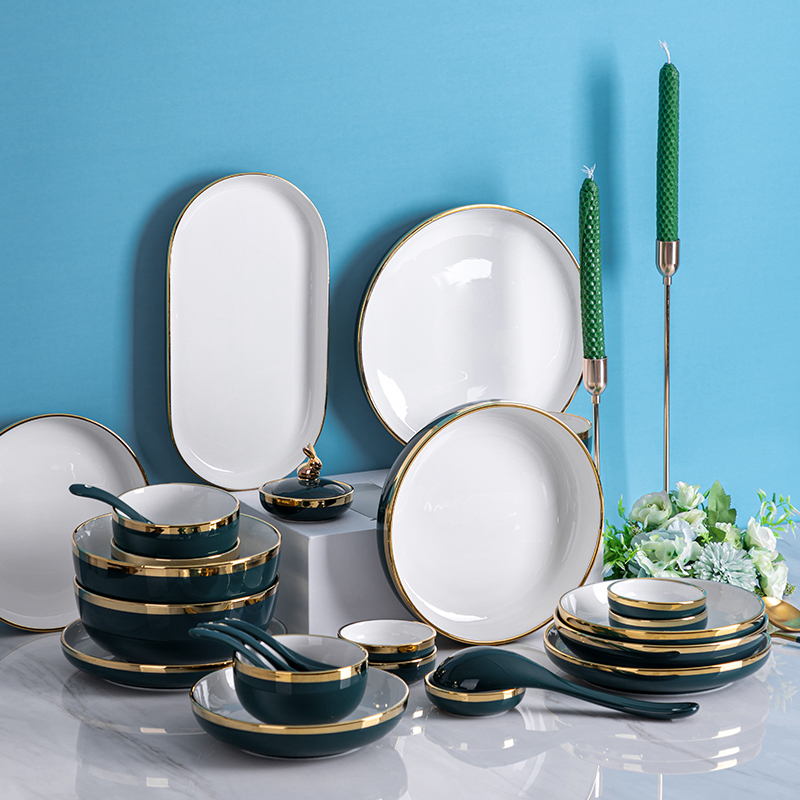 Half life Nordic Phnom Penh Rice Dish Set household ceramic tableware light luxury dish dish 2021 new mode