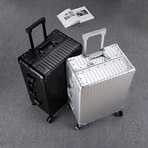 流心 Металлический универсальный прочный чемодан подходит для мужчин и женщин, алюминиево-магниевый сплав