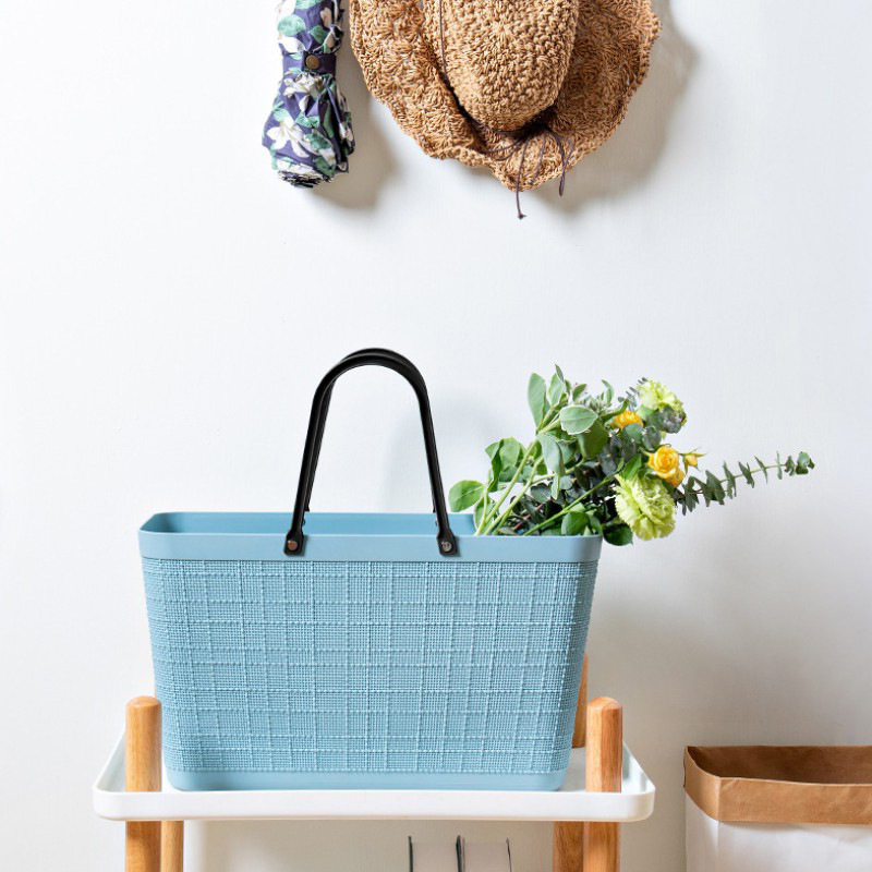 Portable containing basket for groceries and fruits and vegetables basket Han style plastic basket multifunction eco-friendly home kitchen supermarket shopping basket