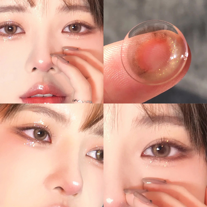 Chestnut Milk Coffee (J81-a) 14.0 Mmblack Beautiful pupil Annual throw 2021 new pattern natural female Large diameter 14 contact lenses Myopia box can Sun throwing Tina TN